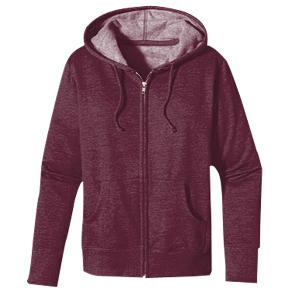 Women's Heathered Full-Zip Hooded Sweatshirt Thumbnail