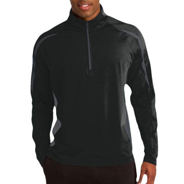 Sport Wick ® Stretch 1/4 Zip Colorblock Pullover Thumbnail