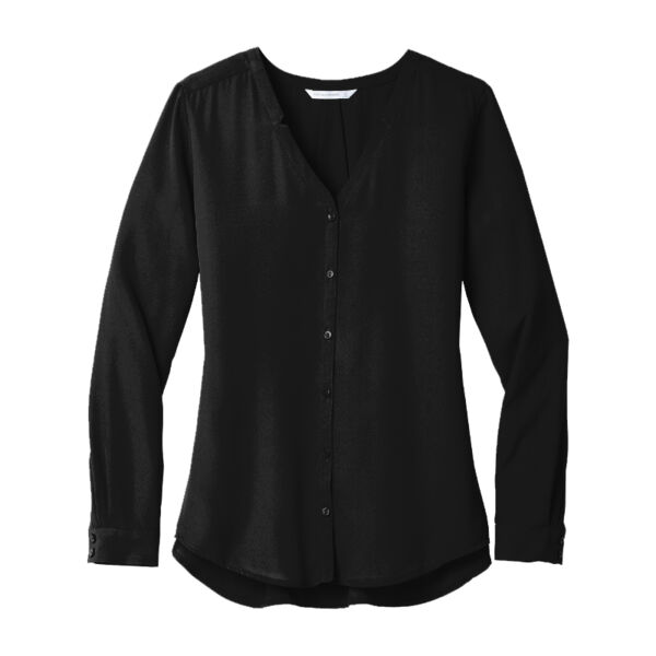 Women's Long Sleeve Button Front Blouse Thumbnail