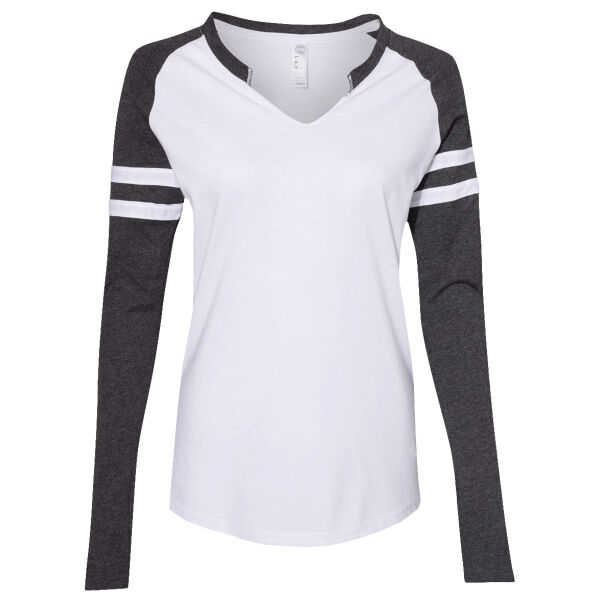 Women's Fine Jersey Mash Up Long Sleeve T-Shirt Thumbnail