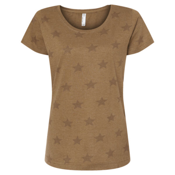 Women's Star Print Scoop Neck Tee Thumbnail