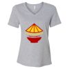 Women's Relaxed Heather CVC V-Neck Tee Thumbnail