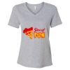 Women's Relaxed Heather CVC V-Neck Tee Thumbnail