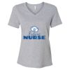 Women's Relaxed Heather CVC V-Neck Tee Thumbnail