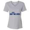 Women's Relaxed Heather CVC V-Neck Tee Thumbnail