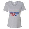 Women's Relaxed Heather CVC V-Neck Tee Thumbnail